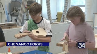 Chenango Forks students make their own ukuleles [upl. by Nylirrehs]