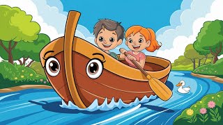 Row Row Your Boat  Action Rhymes For Babies  Preschool Learning [upl. by Jaycee]