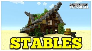 Minecraft How To Build A Stables  Medieval Horse Stables  Medieval Tutorial [upl. by Imrots]