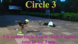 9ft radius circle 5 each circle 5 round total 25 lap time 3 min [upl. by Naed878]