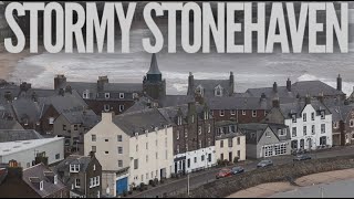 My hometown Stonehaven on a stormy day A relaxing look at a turbulent North Sea [upl. by Thurman]