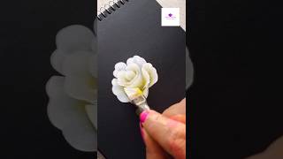 Beautiful White Roses in onestroke artvideo artwork flowerpainting wocol [upl. by Ycrem]