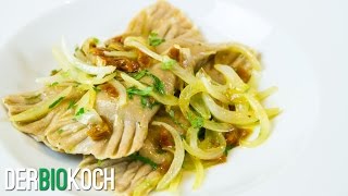 Maultaschen mit Grünkohl Rezept vegetarisch  Der Bio Koch 710 [upl. by Anilys]