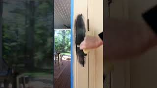 How to paint an exterior metal door to look like wood diy makeover shorts beforeandafter [upl. by Htezil]