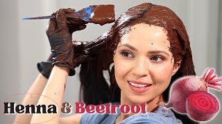 Color Gray Roots With Henna and Beetroot  Vibrant Red Color  All Natural Red Clay [upl. by Robbin505]