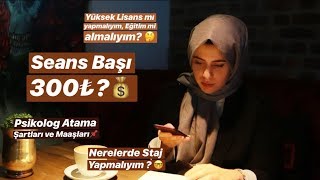 PSİKOLOG MAAŞLARI  PSİKOLOJİ YÜKSEK LİSANS  PSİKOLOJİ OKUMAK  Sizden Gelen Sorular [upl. by Juditha108]