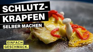 TIROLER SCHLUTZKRAPFEN REZEPT mit Speckfüllung Romanasalat amp Paprika  einfachgeschmack [upl. by Euqinomahs]