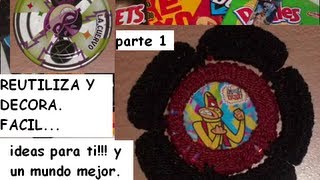 1010 PARTE 1 DE 3 COMO HACER UNA FLOR CON TASOS TAZOS TASSOS TEJIENDO GANCHILLO CROCHET [upl. by Nagard594]