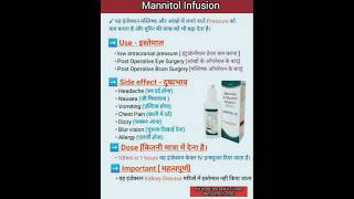 Mannitol amp glycerine infusion use side effects dose and important nursingclub8172 trendingshort [upl. by Deckert36]