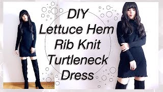 DIY Lettuce Hem Turtleneck Dress  KPOP OUTFITS  Fashion Clothes  Sewing Tutorialㅣmadebyaya [upl. by Hsakiv883]