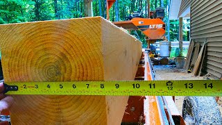 How I Saw Timber Beams on my sawmill [upl. by Ahcsat161]