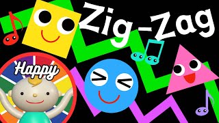 Baby Sensory【ZigZag】High contrast animation with cute sounds Calm baby ＃BabySensory [upl. by Aisatna]