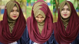 Criss Cross Hijab style with chiffonJorjet HijabFull Coverage [upl. by Ragland]