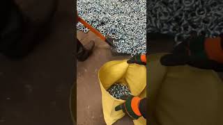 The process of bagging lifting rings with a shovel [upl. by Anik]