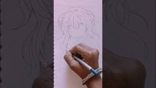 how to draw anime girl 😱😱 beautiful anime girl sketch shorts drawing trending art ytshorts how [upl. by Hendren]