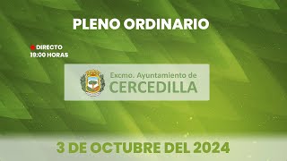 Ayuntamiento de Cercedilla Pleno municipal Ordinario de Octubre de 2024 [upl. by Ttayh]