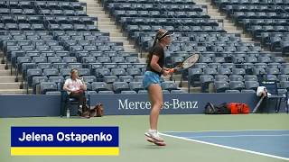 Jeļena Ostapenko Practices Before Her R3 Match at the 2018 US Open [upl. by Codd719]