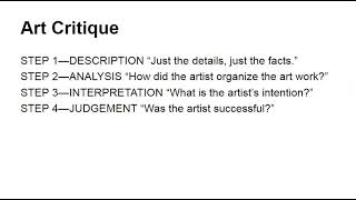 The 4 Steps of Art Criticism [upl. by Chilton]