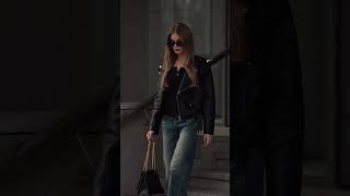 Styling leather jacket and jeans youtubeshorts youtube fashiontrends goviral viralvideo fyp [upl. by Ferdy]