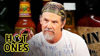 Josh Brolin Licks the Palate of Absurdity While Eating Spicy Wings  Hot Ones [upl. by Aicilat]