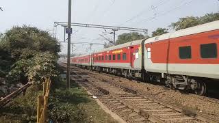 ET WAP7 37255 Sakarni Cement livery with 12322 Mumbai CSMT  Howrah Mail via Gaya [upl. by Nnayrrehs]