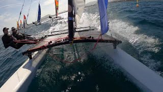 Hobie 16 racing in Mallorca Spain race 01  filmed with GoPro [upl. by Adnahsat612]