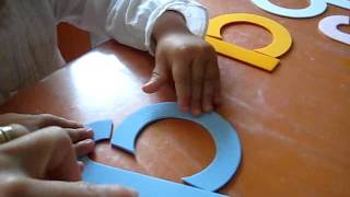 Toddler  ReadingWriting Create own letters with straight and curved lines Colors and foam paper [upl. by Gabriella]