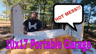 Harbor Freight Portable Garage 10x17 install and review [upl. by Ary]