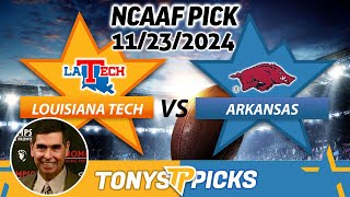 Louisiana Tech vs Arkansas Pick 112324 NCAAF Week 13 Pick to Wager [upl. by Eelano]