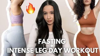 MY LEG DAY WORKOUT ROUTINE  INTERMITTENT FASTING WITH FASTIC [upl. by Finegan374]