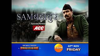 Sam Bahadur  22nd Nov Friday  930PM  Promo  Zee Bollywood Premiere [upl. by Peery]