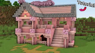 Minecraft 120  Cómo hacer una Casa de Cerezo  Minecraft Cherry House [upl. by Ynettirb]