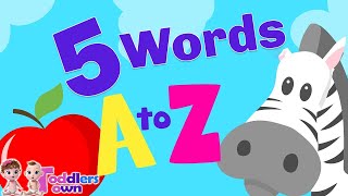 5 Words From Each Alphabet  Kids A to Z 5 Words  Alphabets With Phonics  kidsvideos [upl. by Valencia]