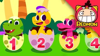 Dinosaur counting song  Dinosaur songs  Nursery Rhymes  REDMON [upl. by Ynaffad57]