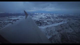 FLIGHT LANDING American Eagle CRJ 700  Snowy Landing into Salt Lake City [upl. by Dorison]