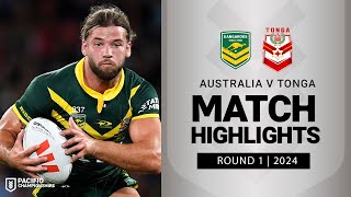 Pacific Championships 2024  Kangaroos v Tonga XIII  Match Highlights [upl. by Shaeffer458]