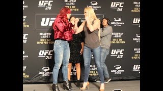 Cris Cyborg vs Holly Holm staredown [upl. by Aihsek566]