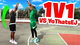 Wavy Mello vs YoThatsEJ IRL 1v1 Basketball [upl. by Ardnossak]