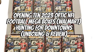 Opening ten 2023 Optic NFL Football Mega Boxes Walmart Unboxing amp Review Nice Hits pulled [upl. by Agiaf]