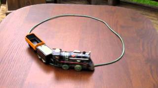 Vintage Electro Toy Cable Express Tin T N Train Demo [upl. by Margarethe563]