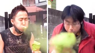 People In Japan Keep Trying This Matcha Ice Cream And Choking On The Powder And It’s Hilarious [upl. by Anaihs748]