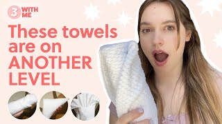 3 Simple Ways to Fold Towels Like a Hotel l 3 with Me [upl. by Nero]