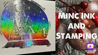 Craftmas Day 4 Festive Fun with Minc Ink Tim Holtz Stampers Anonymous Stamps amp Christmas Card Make [upl. by Mecke829]