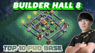 NEW TOP 10 BUILDER HALL 8 BASE  BH8 BASE WITH LINK  BH8 BASE LAYOUT  BH8 ANTI PEKKA OR WITCH [upl. by Aicak]