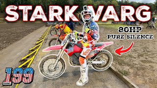 Travis Pastrana reviews ELECTRIC Stark VARG Electric Dirt Bike Review [upl. by Goerke882]