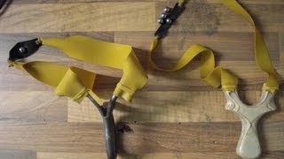 Steinschleuder Durchschlagskraft Schuss Test Beschuss Butterfly schießen Theraband Slingshot Zwille [upl. by Leitman]