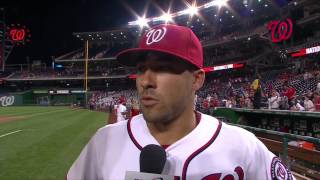 Ian Desmond chats after the Nationals eighth straight win [upl. by Akibma]