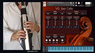 Roland Aerophone AE30 Pro and VG Jazz Cello NI Kontakt sound library Strings vst plugin [upl. by Wolram140]