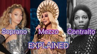 Female Voice Types Explained  Soprano Mezzo Contralto [upl. by Ola]