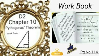 D2 Chapter 10 Pythagoras Theorem Work Book 7 Edition Q5 Pg No 114 [upl. by Allistir]